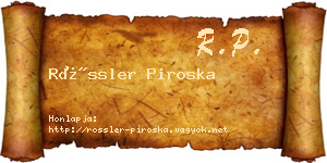 Rössler Piroska névjegykártya